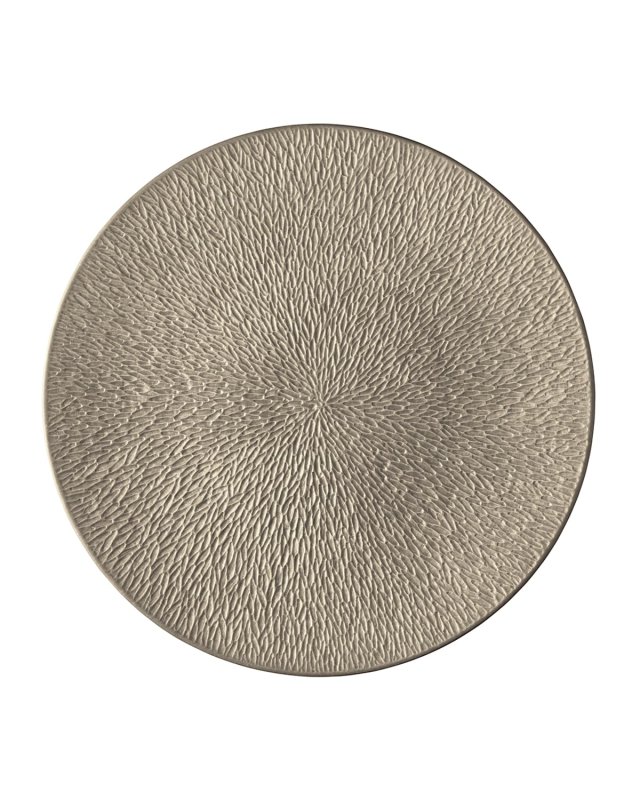 Mineral Irise Warm Gray Engraved Buffet Plate